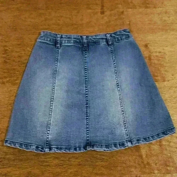 Hot Kiss Y2K 2000s Stretch Denim Button Down Skirt Size 1 - Picture 3 of 3